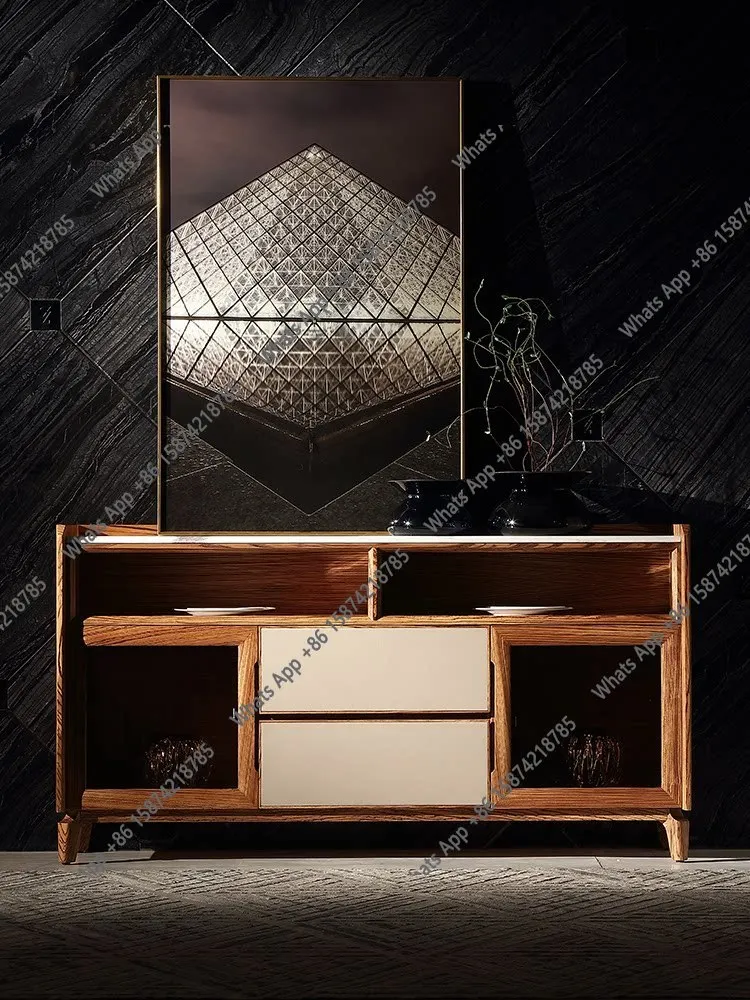 Nordic modern Italian porch cabinet handed down collection series precious ebony wood storage side cabinet original design