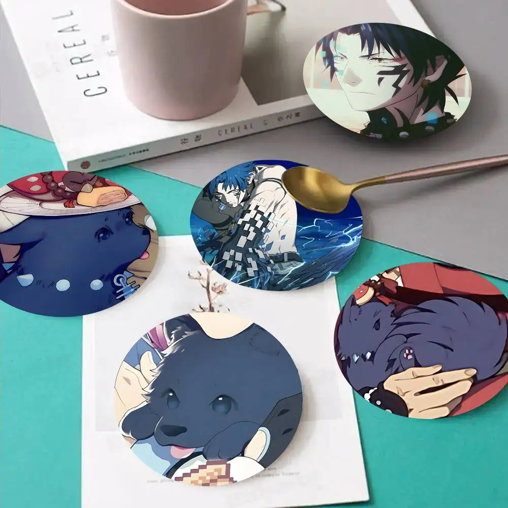 1pc Ren Game D-DRAMAtical Murder Wooden Coaster Colour Printing Cup Mat Home Desk Decoration Gifts