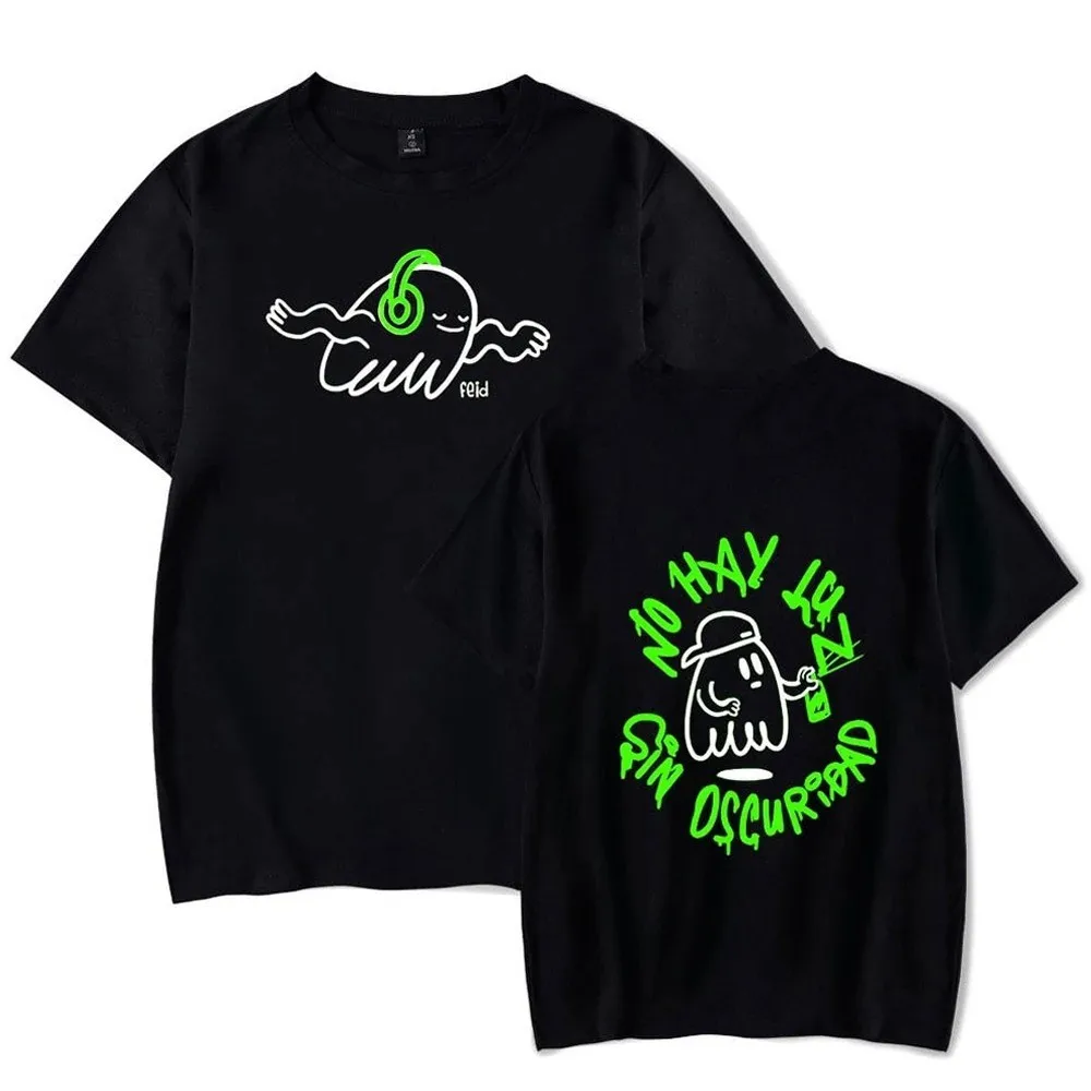 

Dark Album Pattern Printed Short-sleeved Pure Cotton Casual Loose T-shirt for Both Men and Women Without Light