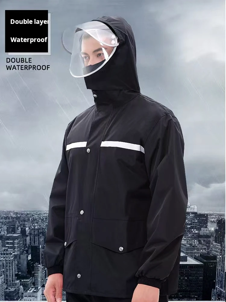 AliExpress Raincoat and Rainpants Suit Full Body Rainstorm Prevention Electric Bicycle Motorcycle Takeaway Riding Reflective Split Raincoat