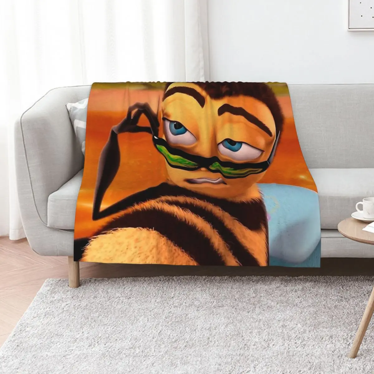Barry Benson Bee Movie Meme Throw Blanket Luxury Designer Sleeping Bag Camping Decorative Sofas Flannel Fabric Sofa Blankets