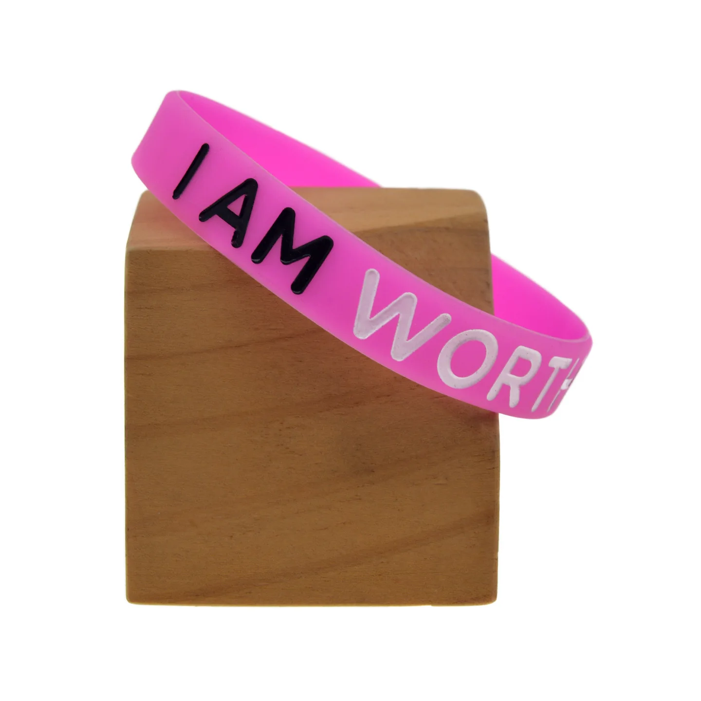 1 Stück/5 Stück „I AM ME“-Armband aus Silikon mit positiver Botschaft, zur Unterstützung der psychischen Gesundheit. – Detail 5