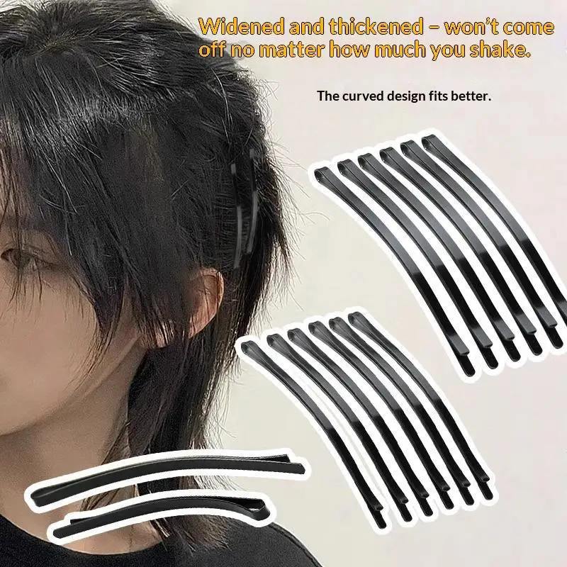 Haarnadeln im koreanischen Stil, 12 Stück, schwarz, 6/8 cm, einfache Draht-Haarspangen für Schülerinnen und Mädchen für den täglichen Gebrauch – Detail 5