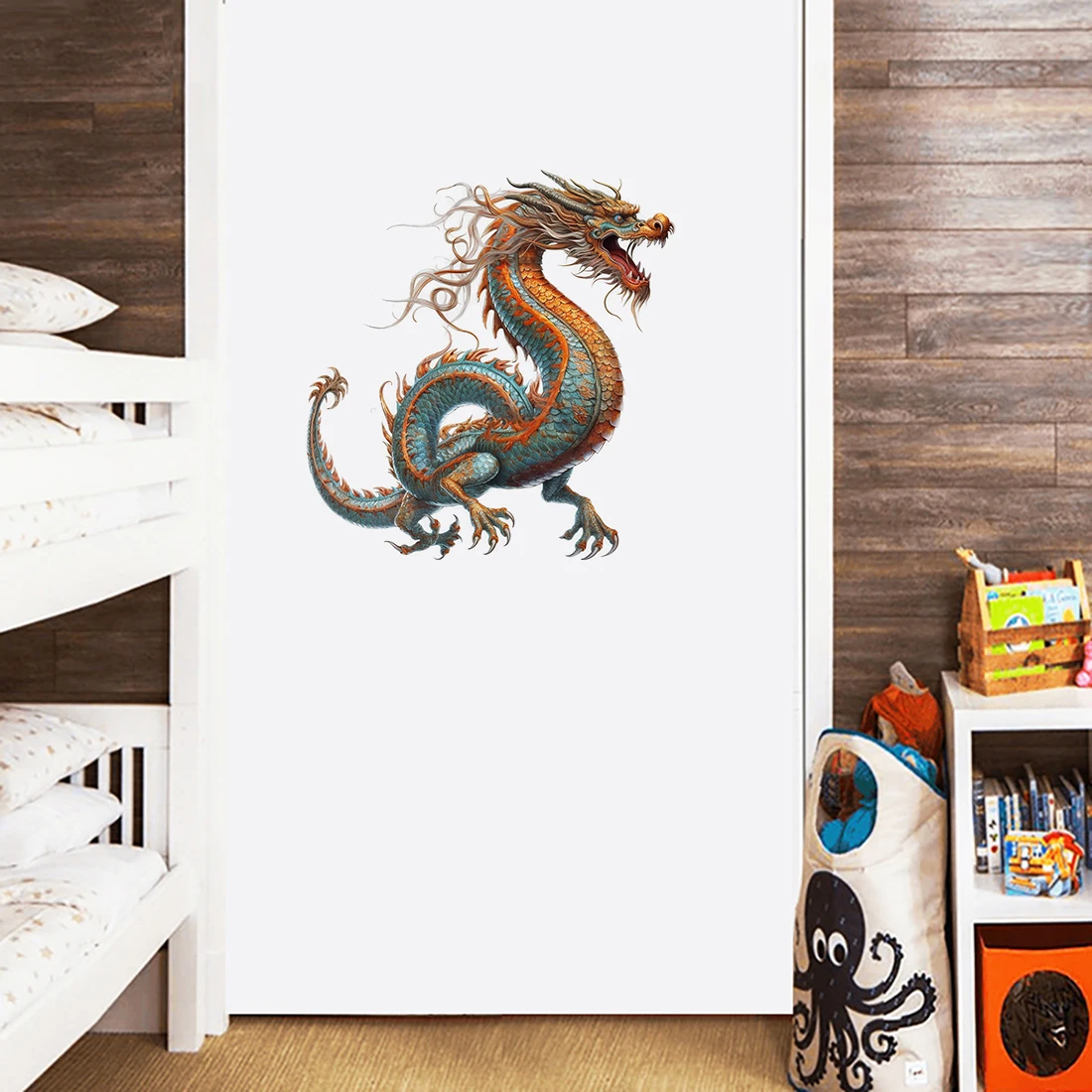 Three Ratels QC587 Magic Colorful Dragon Cartoon Room Decor Sticker home Decoration art Wall Sticker