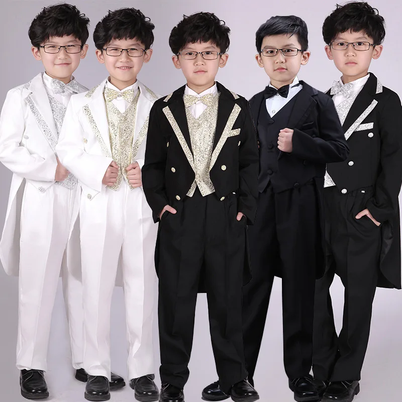 Special Offer!Elegant Fashion Exquisite Embroidery Lovely Boy's Wedding Attire/Boy's Cool Tuxedo /Boy's 5-piece Set Suit 1050