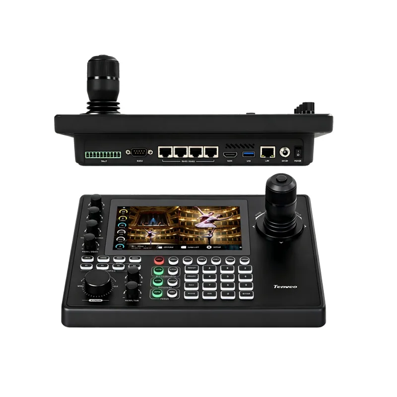 Tenveo NDI PTZ Camera Joystick Controller Touchscreen 4D Joystick Controller For Church Worship Live Event Streaming