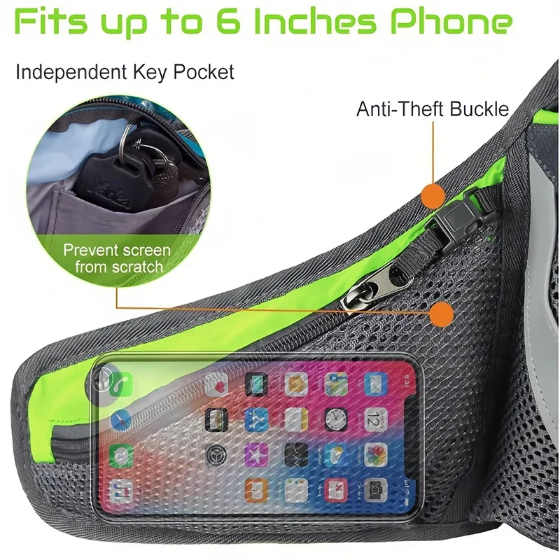 Running Waist Bag for Men Women Marathon Jogging Fitness Fanny Pack,Phone Pouch with Water Bottle Holder for Outdoor Sports