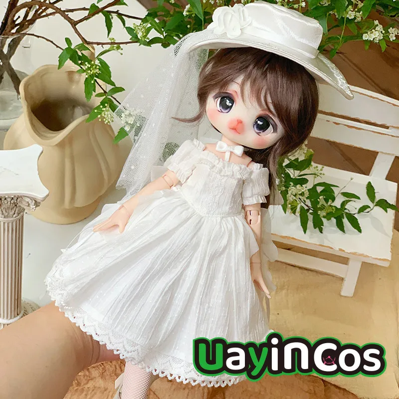 In Stock 1/6 BJD Doll Clothes Roses Poems Veil Dress Hat Bow Socks Clothing Costume Suit Ob11 Doll  Anime Game Toy Gifts Cospla