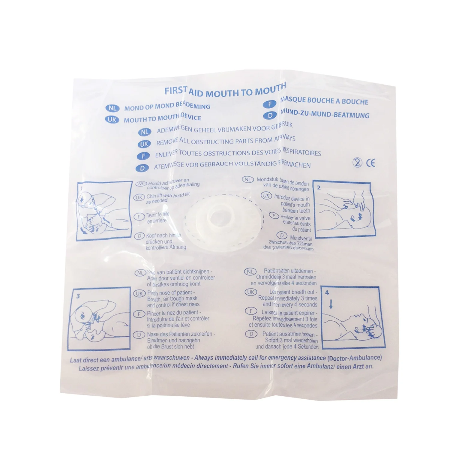 Venda direta da fábrica Máscara médica descartável de RCP boca a boca