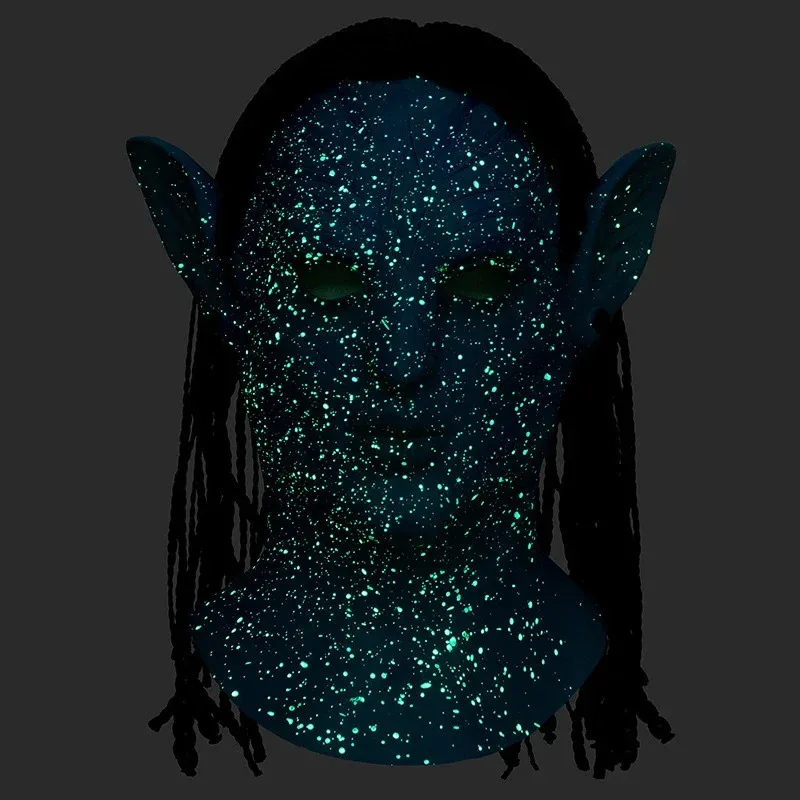Aar neytiri jake sully cosplay máscara de látex cabeça capa festa de halloween cosplay traje adereços máscara de látex para adultos