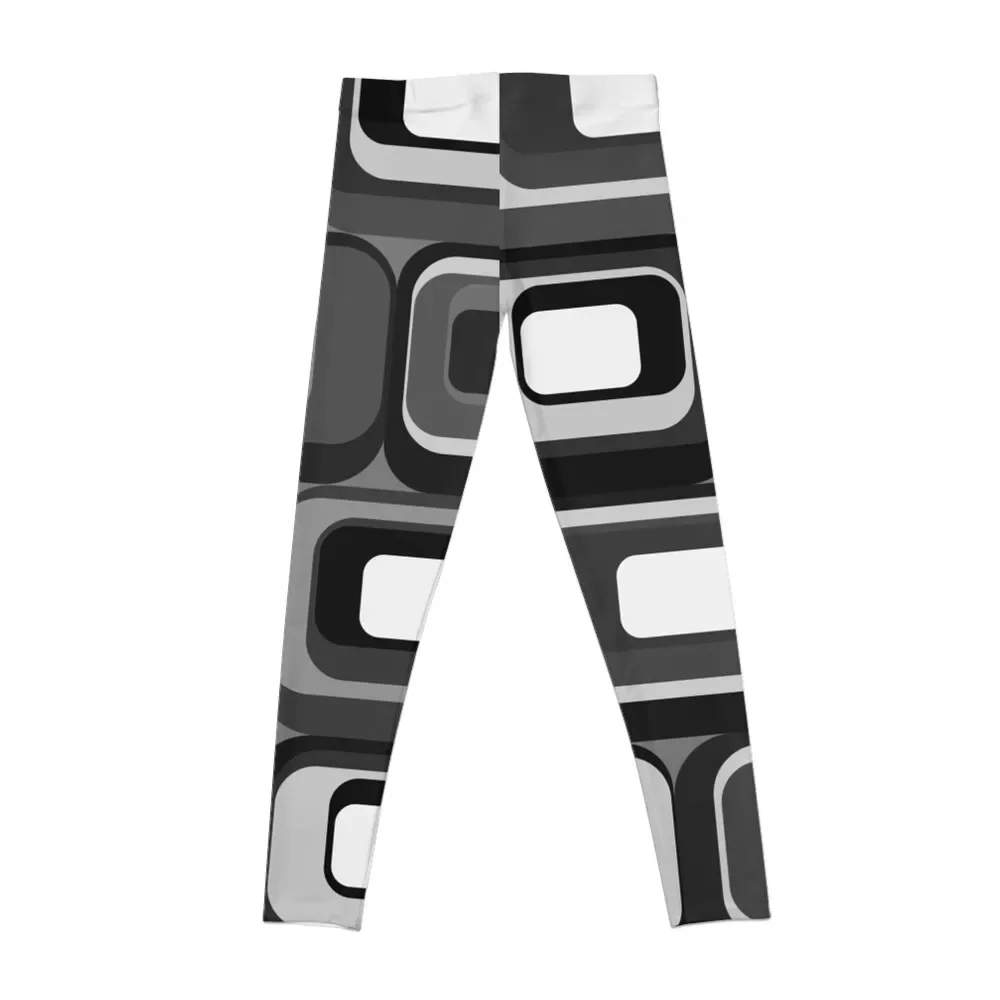 monochrome retro mid century pattern Leggings gym's sportswear Women's gym Womens Leggings