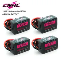 4PCS CNHL 4S 6S 14.8V 22.2V Lipo Battery 1300mAh 1500mAh 100C With XT60 Plug For RC FPV Airplane Quadcopter Helicopter Drone