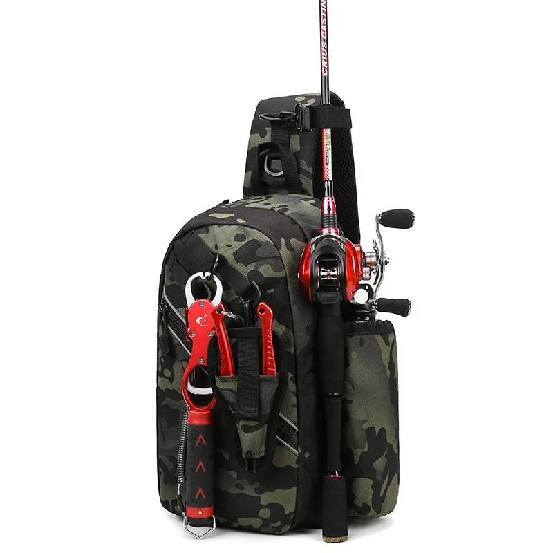 Chikage High Quality Camo Tactical Chest Bags Multi-functional Fishing Hunting Bags Outdoor Sports Climbing Camping Shoulder Bag