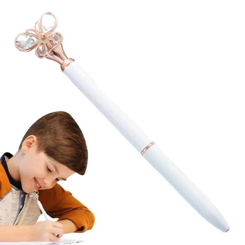 Ball Point Pens Black Cute Writing Pens 1.0mm Smooth Writing Medium Point Pens Retractable Pen Butterfly Shape Pens For School