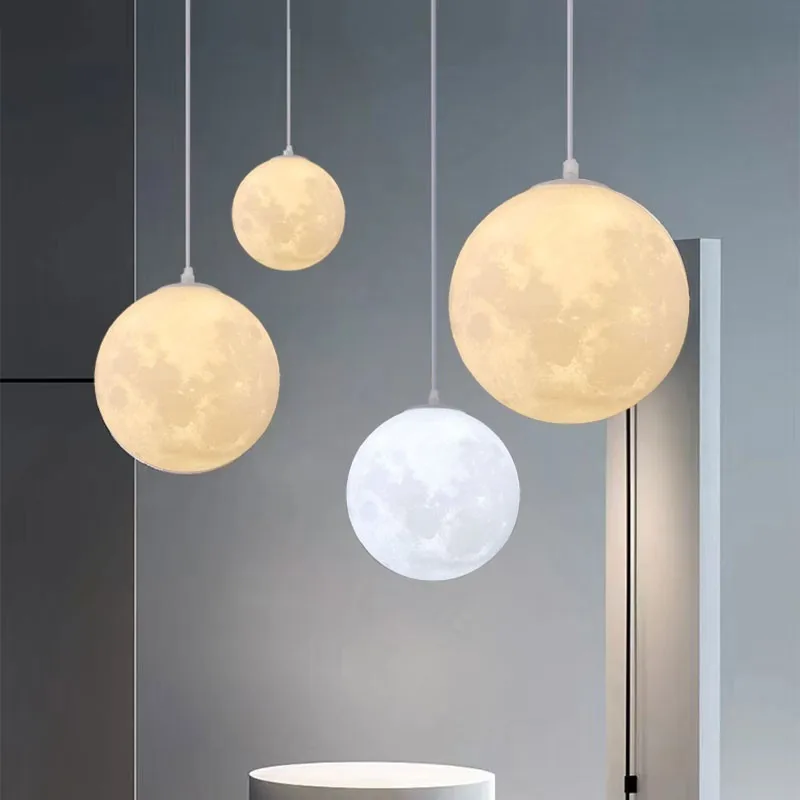 

Nordic 3D Printed Lunar Chandelier Modern Minimalist Children's Room Dining Room Bedroom Balcony Personalized Planet Chandelier