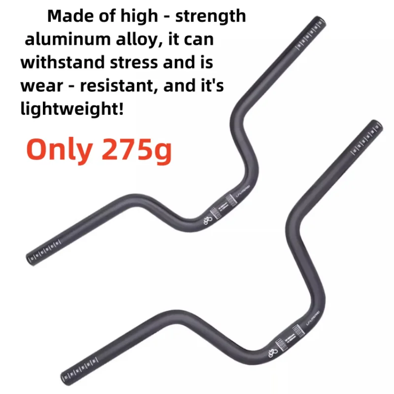 AliExpress NONE 58CM Bicycle M-shaped Handlebar 25.4MM Diameter Folding Bike Handlebar Aluminum Alloy Riser Handlebar For Road Bike Winter Cycle