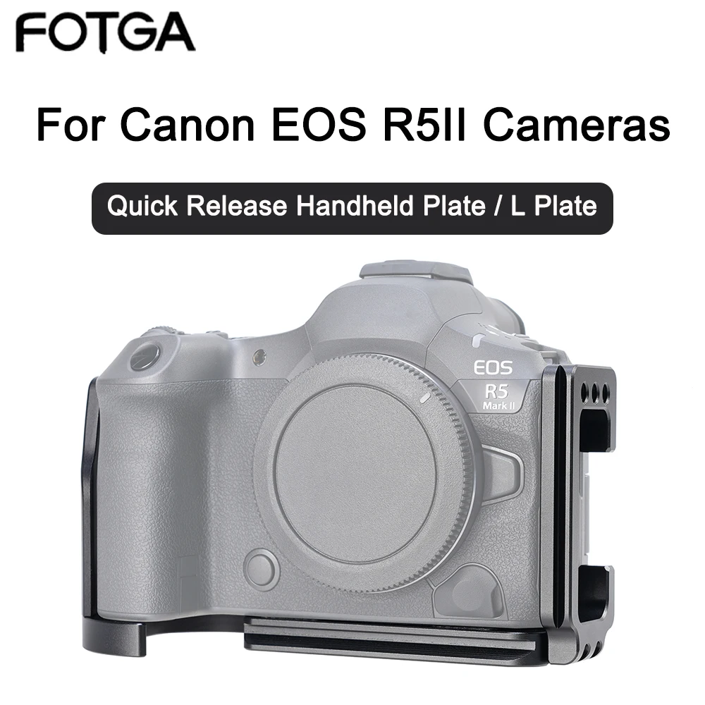 

FOTGA Hand Held Quick Release Plate For Canon EOS R5 Mark II w Arca-Swiss Quick Release Plate R5 Mark II L-shaped Mount Plate