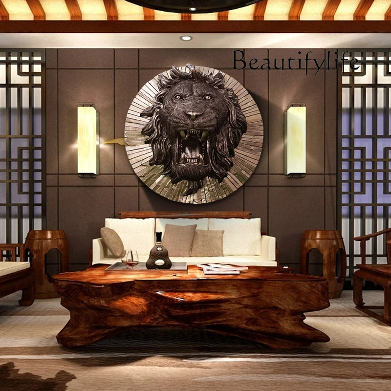 

Super large fiberglass wall decoration Town house retro imitation copper background wall High-end club Chinese wall decoration