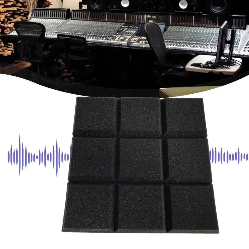 Sound Proof Foam Panels 12x12x2inch High Density Sound Foam Studio Soundproofing Wedges Soundproof Wedge Panels Sound Proof