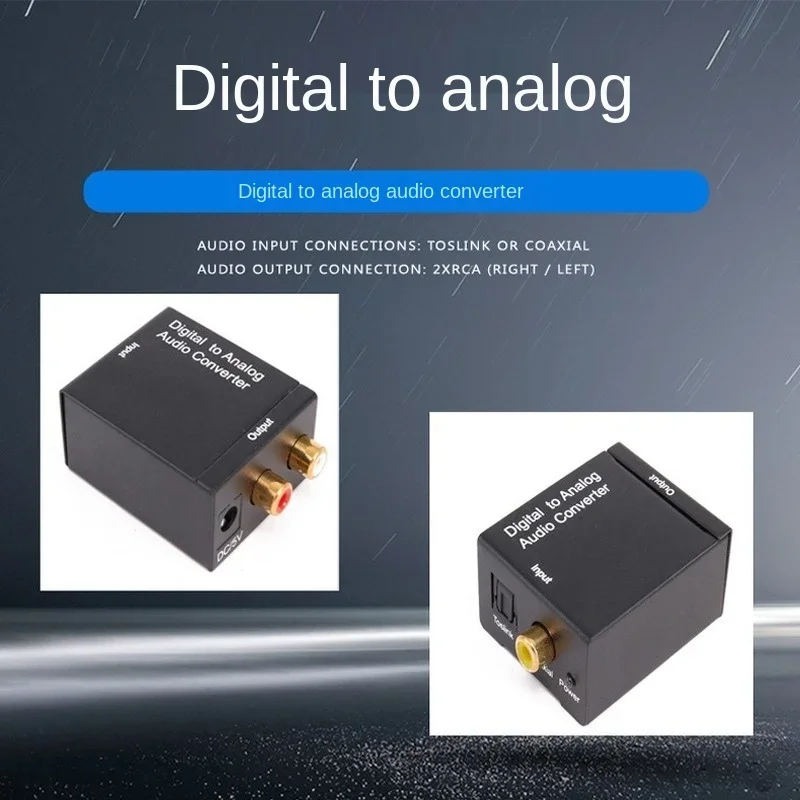 Adaptador Decodificador de Amplificador de Áudio Estéreo Digital, USB Dac, Óptico, SPDIF, Toslink, Coaxial, Conversor de Sinal para Analógico, DAC, 2 RCA