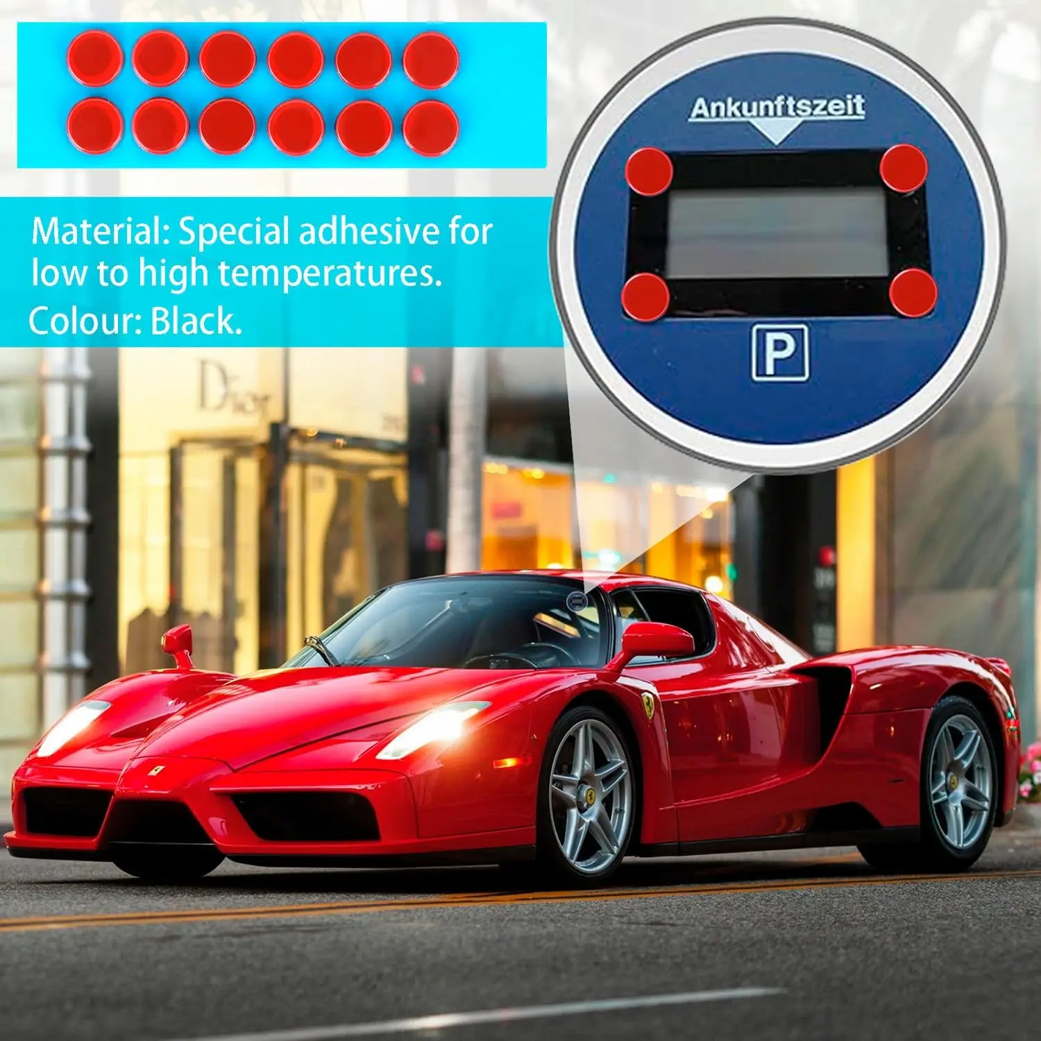24pcs Double Sided Adhesive Pads Set for Electronic Parking Meter Adhesive Sticker Parking Disc Compatible Needit Park Lite