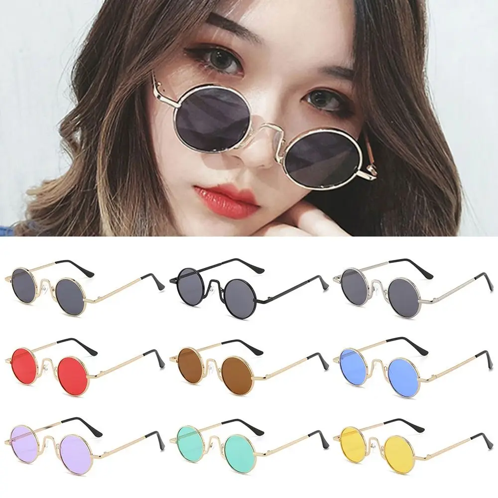 Fashion UV400 Protection Small Round Sunglasses Punk Colorful Circle Shades Hippie Sun Glasses for Women & Men