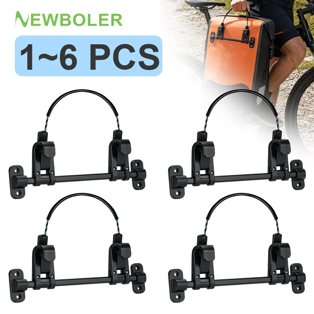 NEWBOLER 1-6 Stück Verstellbare Fahrrad-Seitentaschen-Schnalle Satteltaschen-Clip für Fahrrad-Gepäckträgertaschen Fahrradzubehör