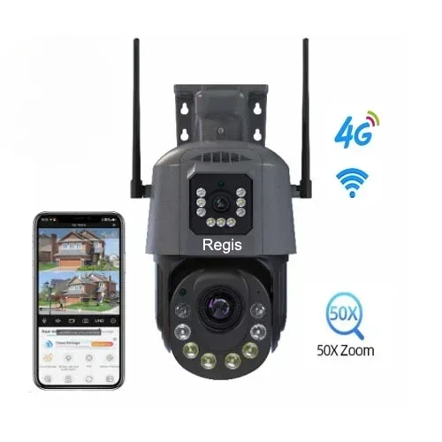 ICSEE 8MP PTZ IP Camera 50X Zoom Dual Lens Wireless 4G Sim Card CCTV Security Wifi IR Outdoor Waterproof Network Camera