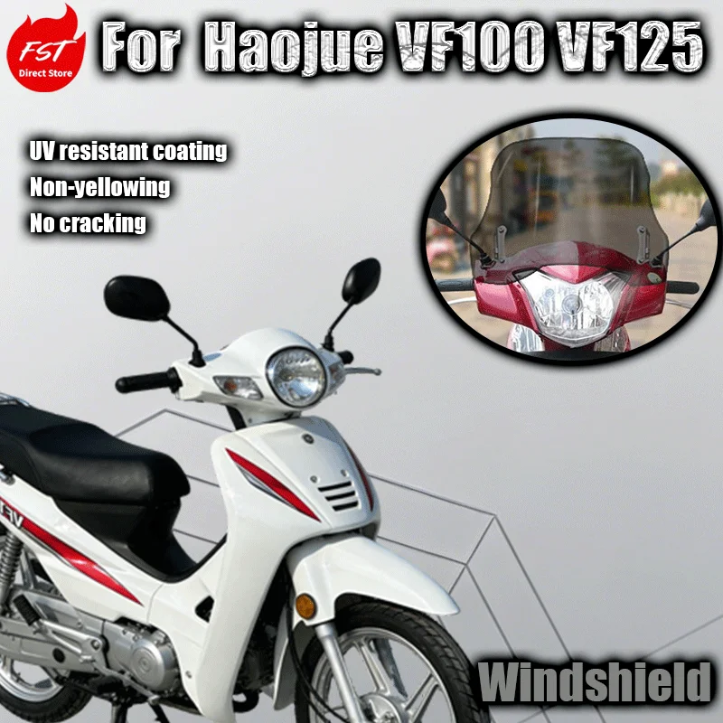 

For modifying the windshield of Haojue VF100 and VF125 with a 13mm adjustable windshield front deflector