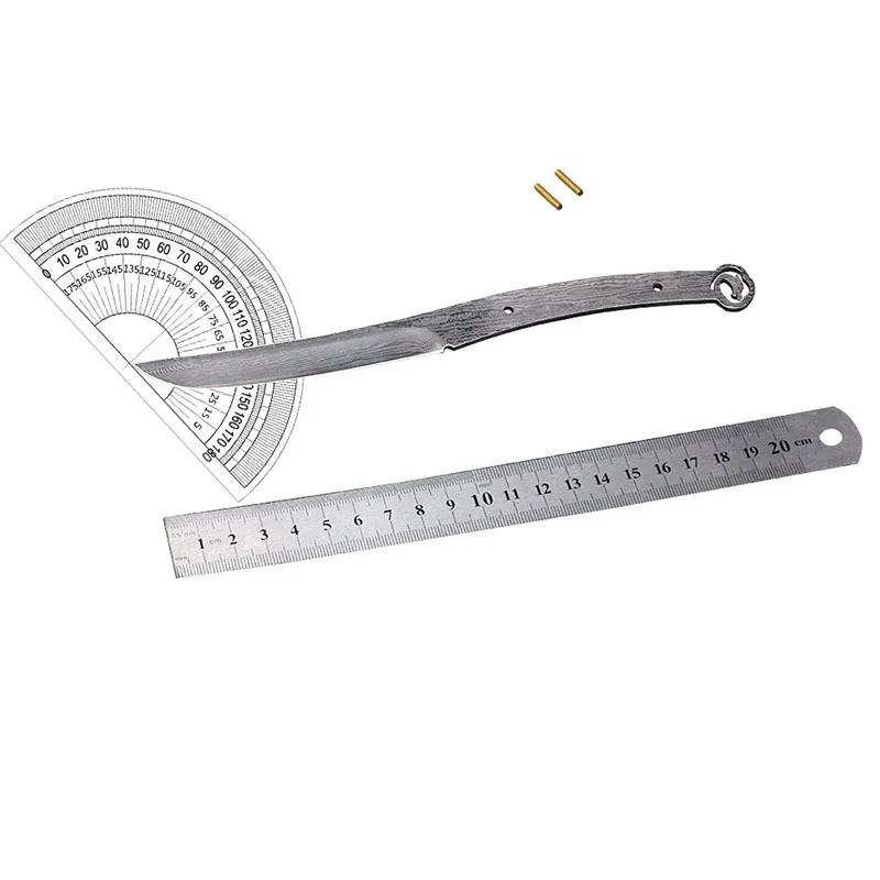 Imagem -01 - Lâmina de Aço Damasco Faca Fixa Artesanal Doméstica Blanks Faça Você Mesmo Hand Tools Produtos Semi-acabados com Prego de Cobre lamina de aco damasco faca fixa artesanal domestica blanks faca voce mesmo hand tools produtos semi acabados com prego de cobre 01