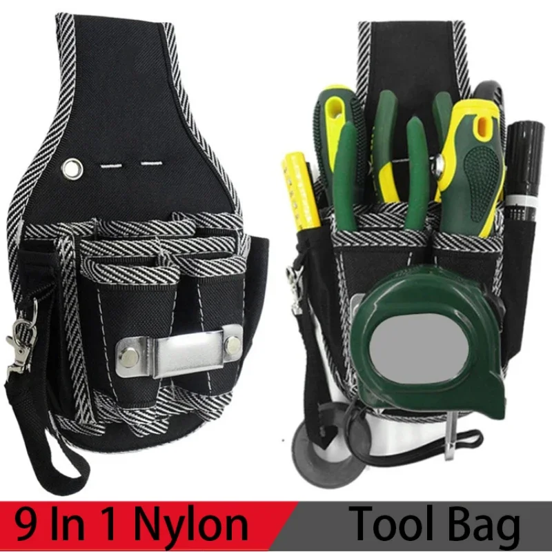 

9 In 1 Tool Belt Screwdriver Utility Kit Holder Top Quality 600D Nylon Fabric Tool Bag Electrician Waist Pocket Pouch Bag Сумка