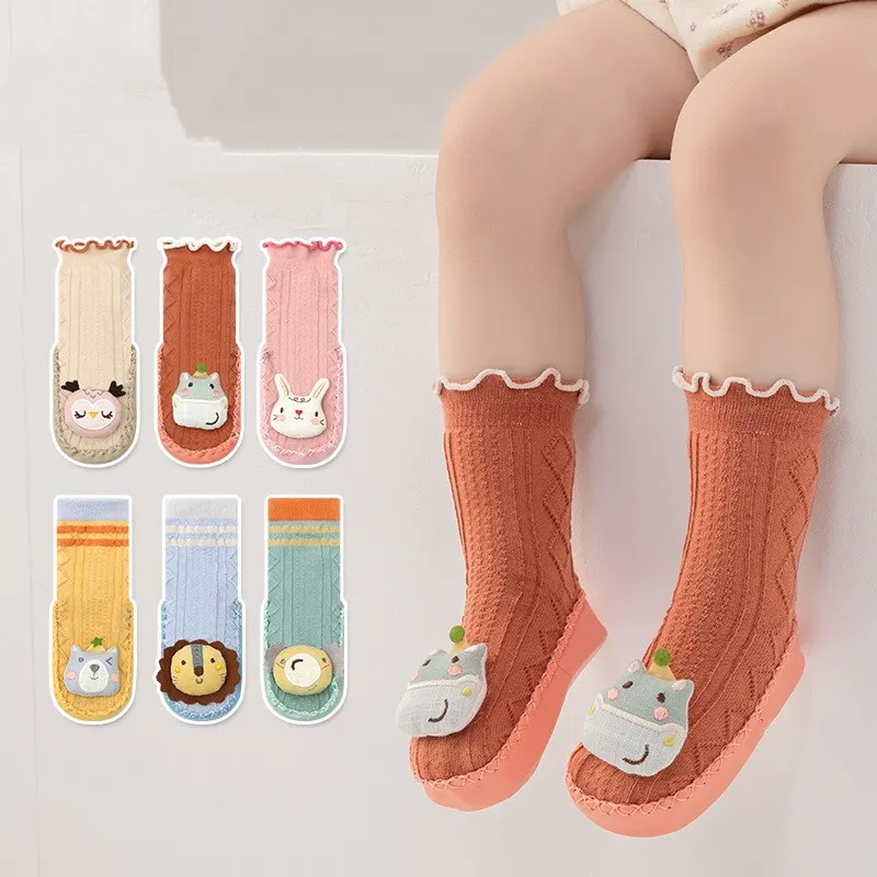 Winter Baby Cute Cartoon Animal Floor Socks with Rubber Anti Slip Sole Cotton Warm Shoes for Infant Girls Boys Slipper Stuff