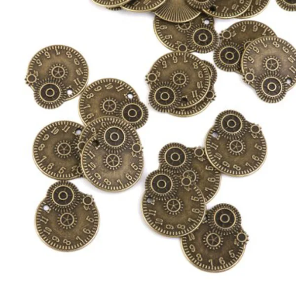 

50 Pcs Vintage Jewelry Accessories Metal Gears Steampunk Cosplay Wheel Charm Charms for Jewellery Making