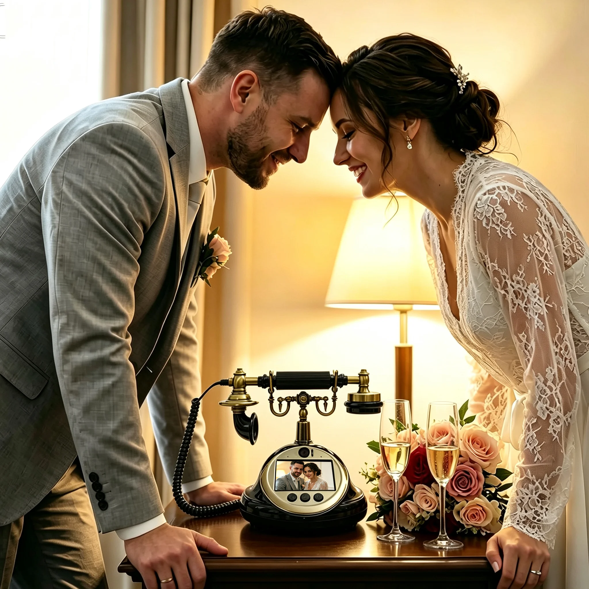 Video Guest Book Telephone For Wedding Birthday Party Messages Receptions Record Video Blessings from Guests with 2K Camera 64GB