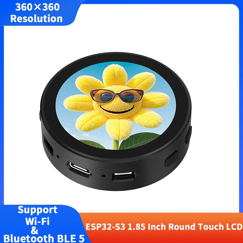 

ESP32-S3 1.85 Inch Round Touch LCD Development Board 360×360 AI Speech Support Wi-Fi & Bluetooth BLE 5