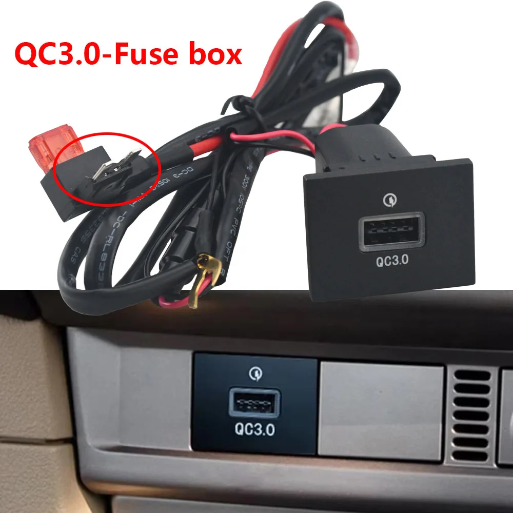 

Автомобильное USB-зарядное устройство PD с быстрой зарядкой QC3.0, адаптер для зарядки телефона, кнопка-выключатель для Ford Focus 2 Mk2 2009-2011, аксессуары