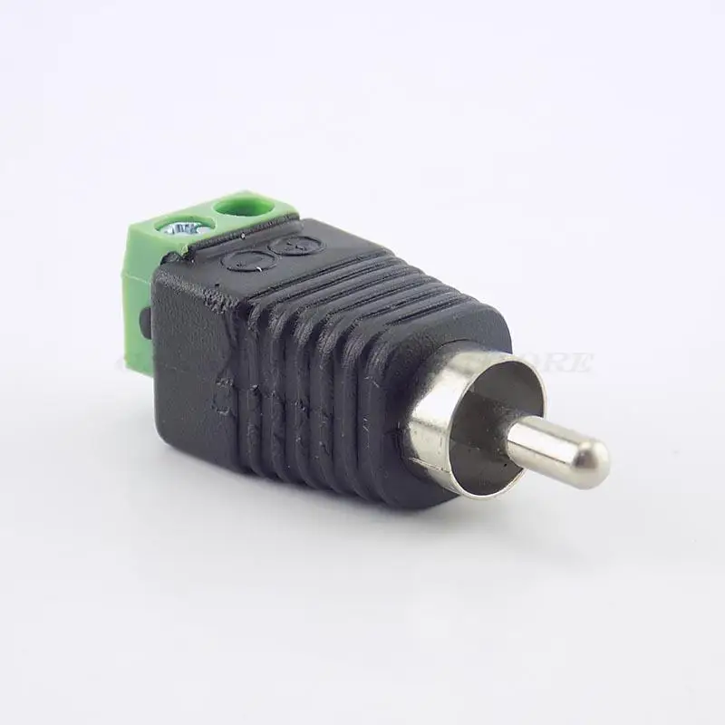 5 Stks/partij Cctv Phono Rca Mannelijke Plug Naar Av Terminal Connector Video Av Luidsprekerkabel Naar Audio Mannelijke Rca Connector Adapter