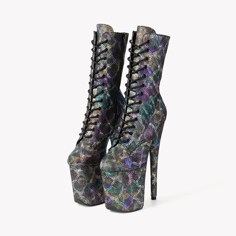 LAIJIANJINXIA New 20CM/8Inch PU Upper Women's Platform Party High Heels Modern Ankle Boots Pole Dance Shoes 547