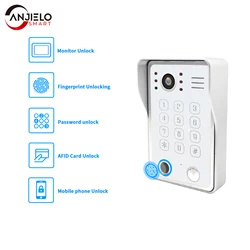 Panel de llamada telefónica para puerta exterior, intercomunicador electrónico con huella dactilar, impermeable IP65, Kit para el hogar, timbre individual 5 en 1, desbloqueo