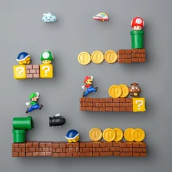 17 Styles Single Sale Super Mario Magnet Stickers Creative Cute 3D Refrigerator Magnets Decoration Accessories Kids X-mas Gifts