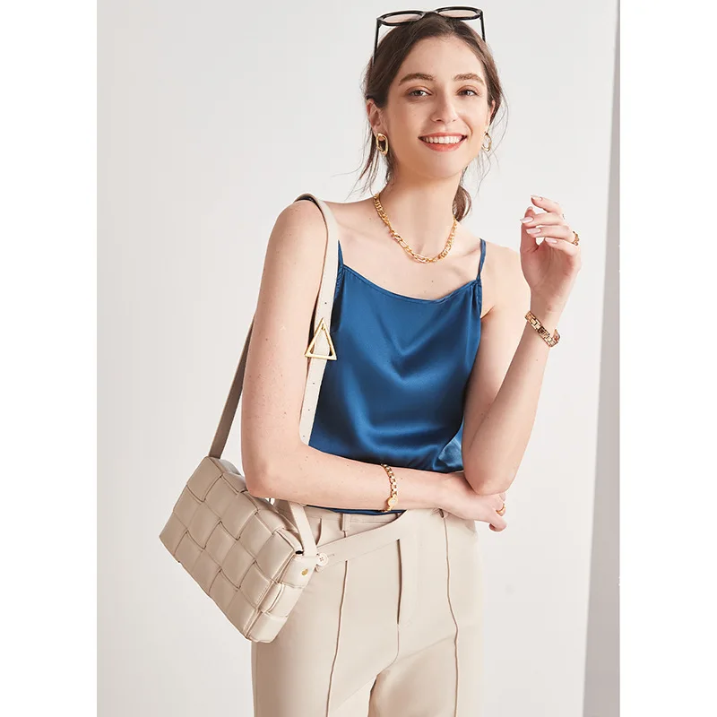2026 Mulberry Silk Satin Sleeveless Tank Tops Strap Top Women Basic Camis Summer Camisole Elegant Office Layering Casual Vest