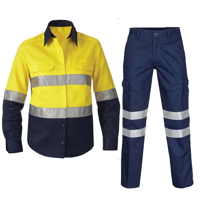 High Visibility Hi Vis Safety Work Pant Trouser Workwear Shirt Pants With Reflective Tapes