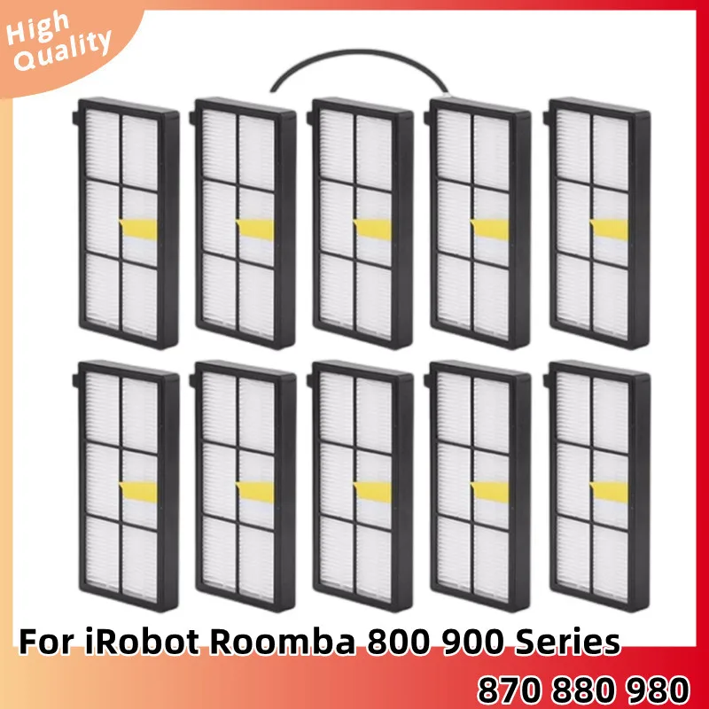 10ชิ้นอุปกรณ์เสริมตัวกรอง HEPA สำหรับ iRobot Roomba 800 900ชุด870อะไหล่ทดแทนหุ่นยนต์ดูด980 880