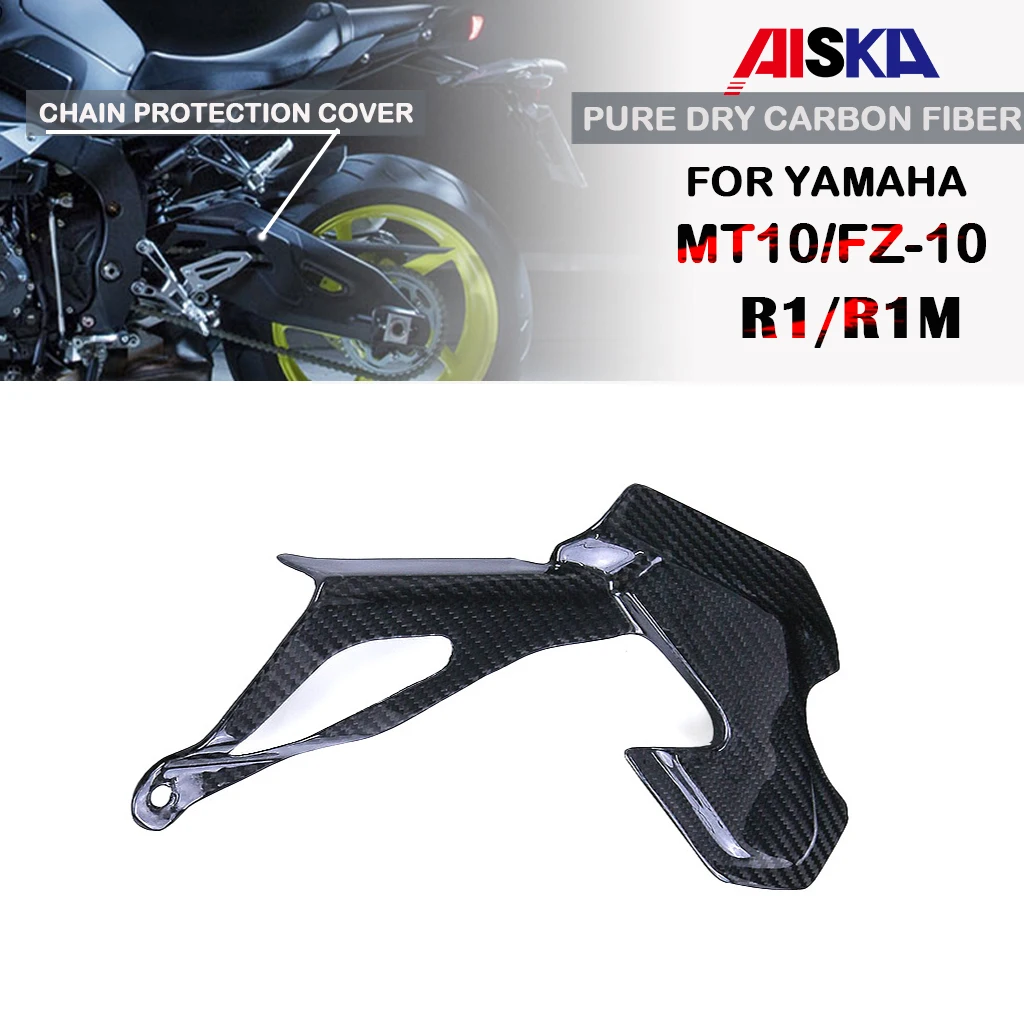 

Motorcycle Accessories Chain Protection Cover Chain Guard Fairing Dry Carbon Fiber For Yamaha MT10 FZ10 2016-2024 R1 R1M 2015+