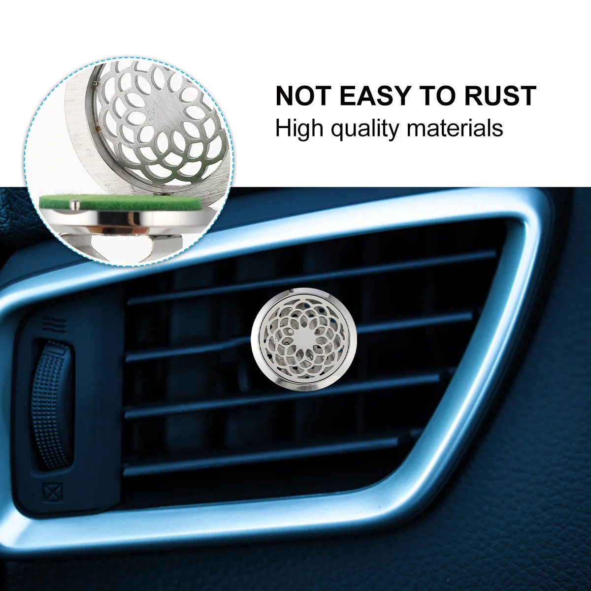 Автомобильный диффузор, зажим для вентиляции, полый дизайн из нержавеющей стали, держатель для ароматерапевтического масла, портативный освежитель воздуха для автомобиля, офиса, ванной комнаты