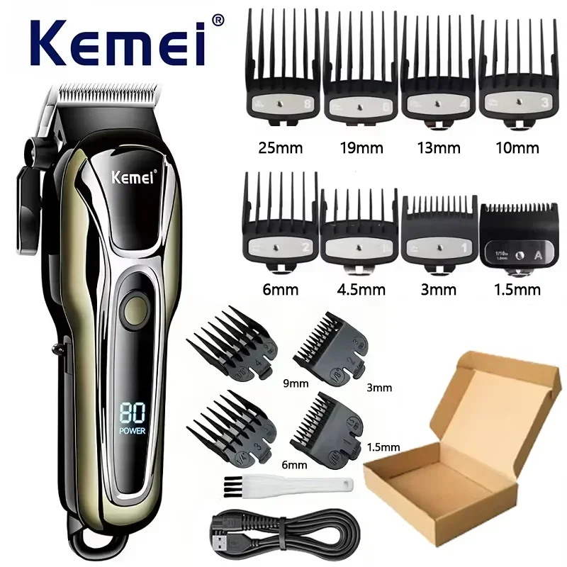 Kemei PG1990A Oplaadbare Tondeuse of Limietkammen Professionele Draadloze Mannen Tondeuse Heren Haar Snijmachine Kapper
