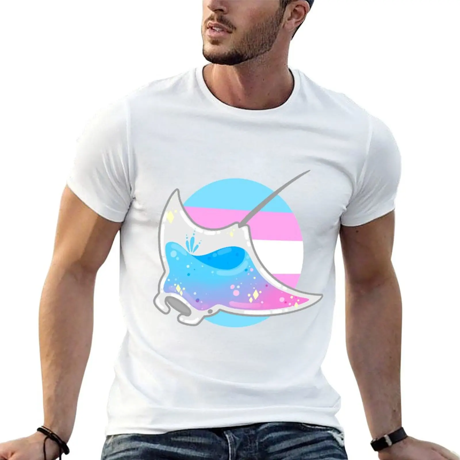 Trans Ray T-Shirt Man T-Shirt Summer T-Shirt Man Plain T-Shirts Cotton 100% T-Shirt(4XL 5XL 6XL No Shipping)