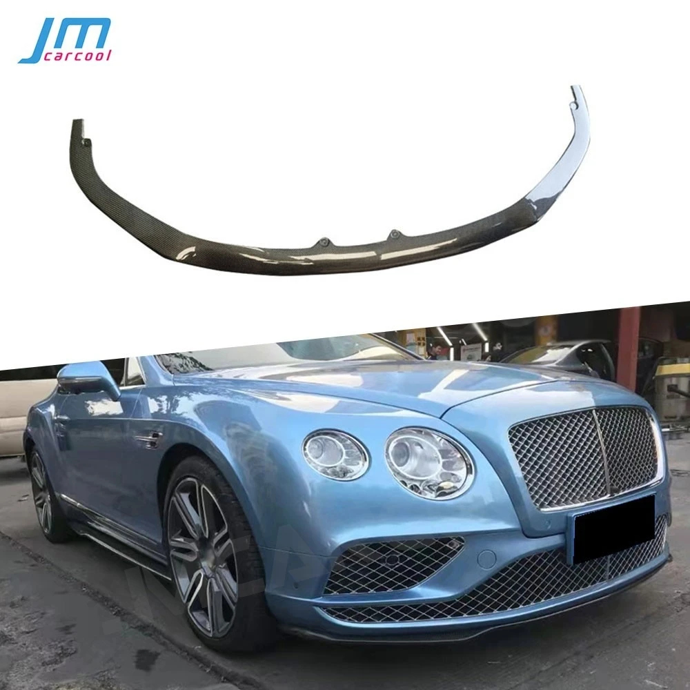 

For Bentley Continental GT W12 2015-2017 2018-2021 Real Carbon Fiber Front Bumper Lip Splitter Spoiler Body Kit