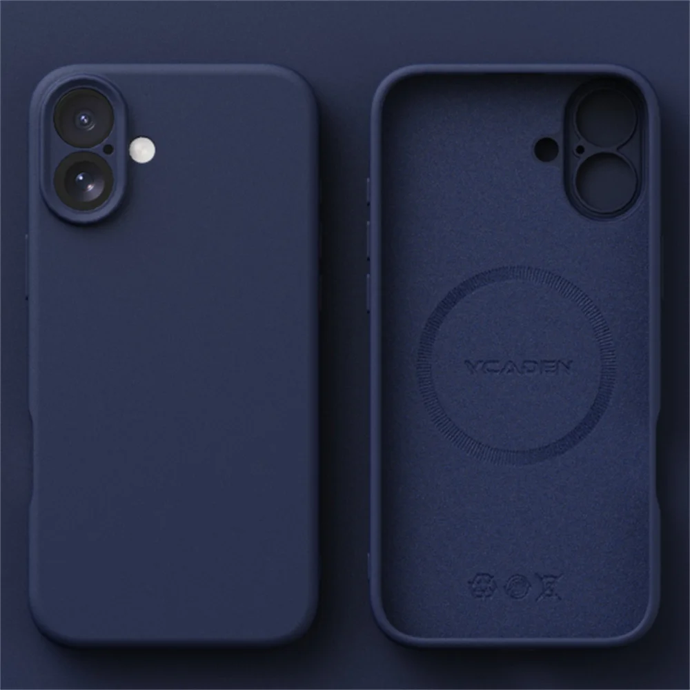 حافظة لهاتف آيفون 16E 16 Plus 15 14 13 12 Pro Max 11 حافظة مغناطيسية أصلية من السيليكون السائل رمادي Magsafe شحن لاسلكي غير لامع كوف #3