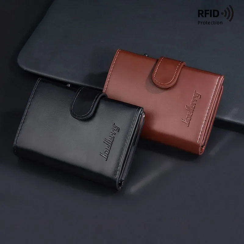 

Men Side Push Aluminum Box Anti-theft Card Bag Zipper Automatic Elastic Male Business Multifunction Hasp Wallet Multi-card Bit